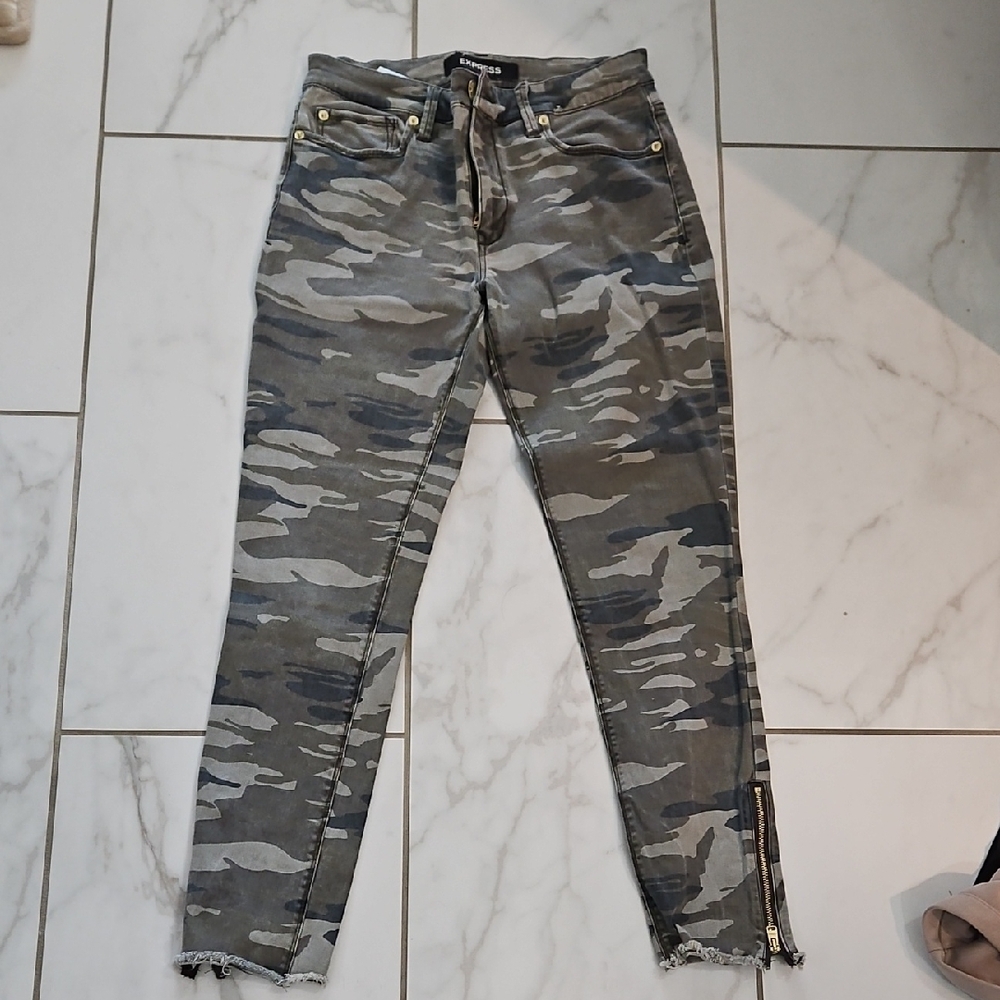 Express  Camouflage Skinny Jeans